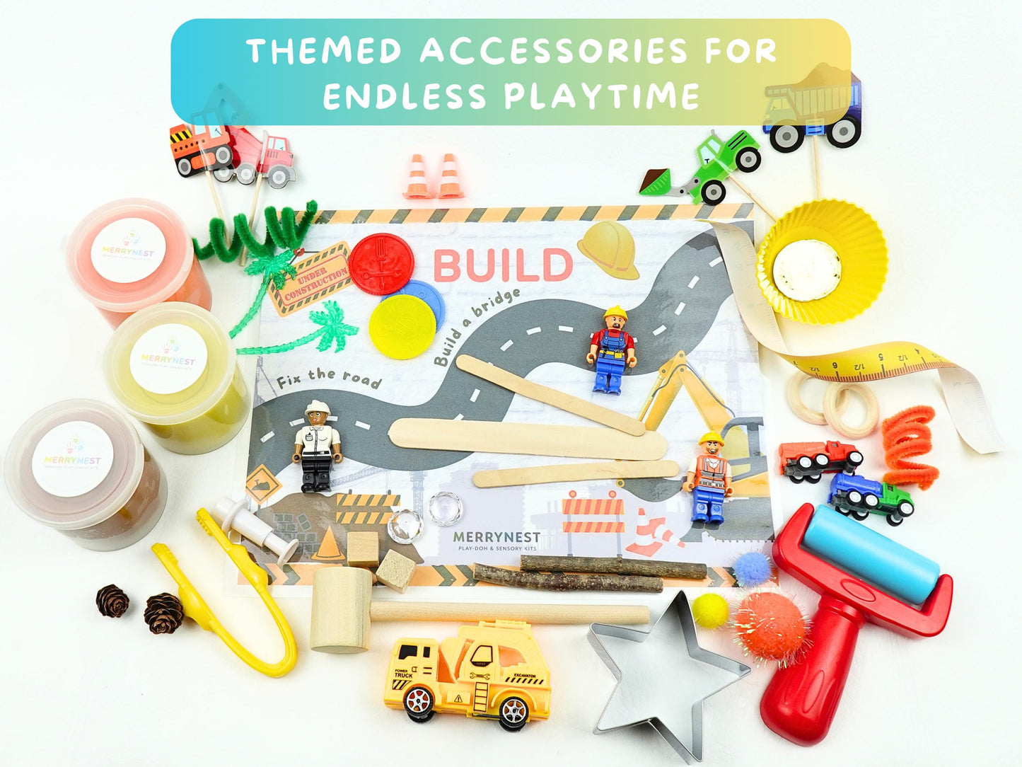 Construction Playdough Sensory XL Kit