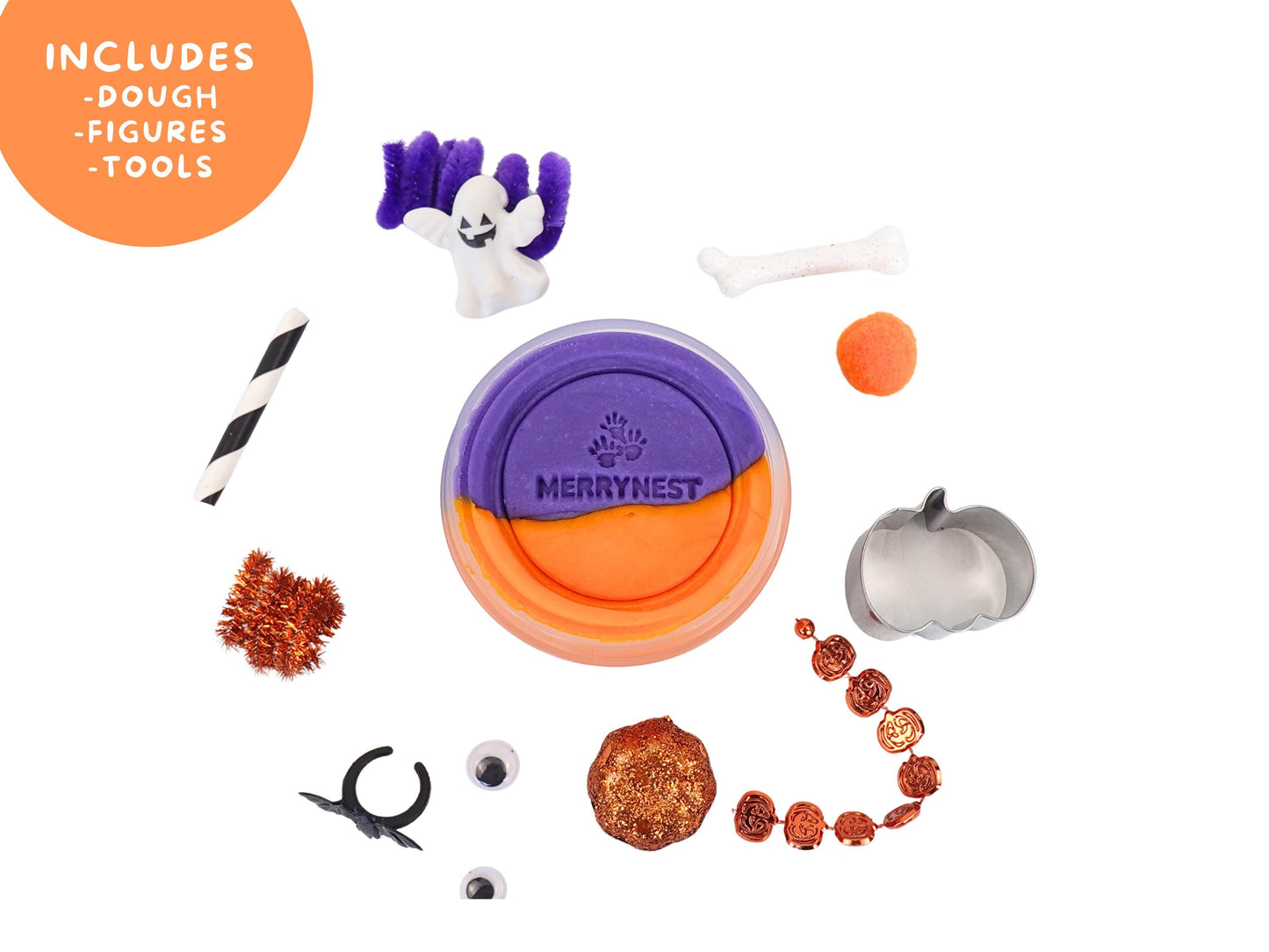 Halloween Boo Play Dough To Go Jar