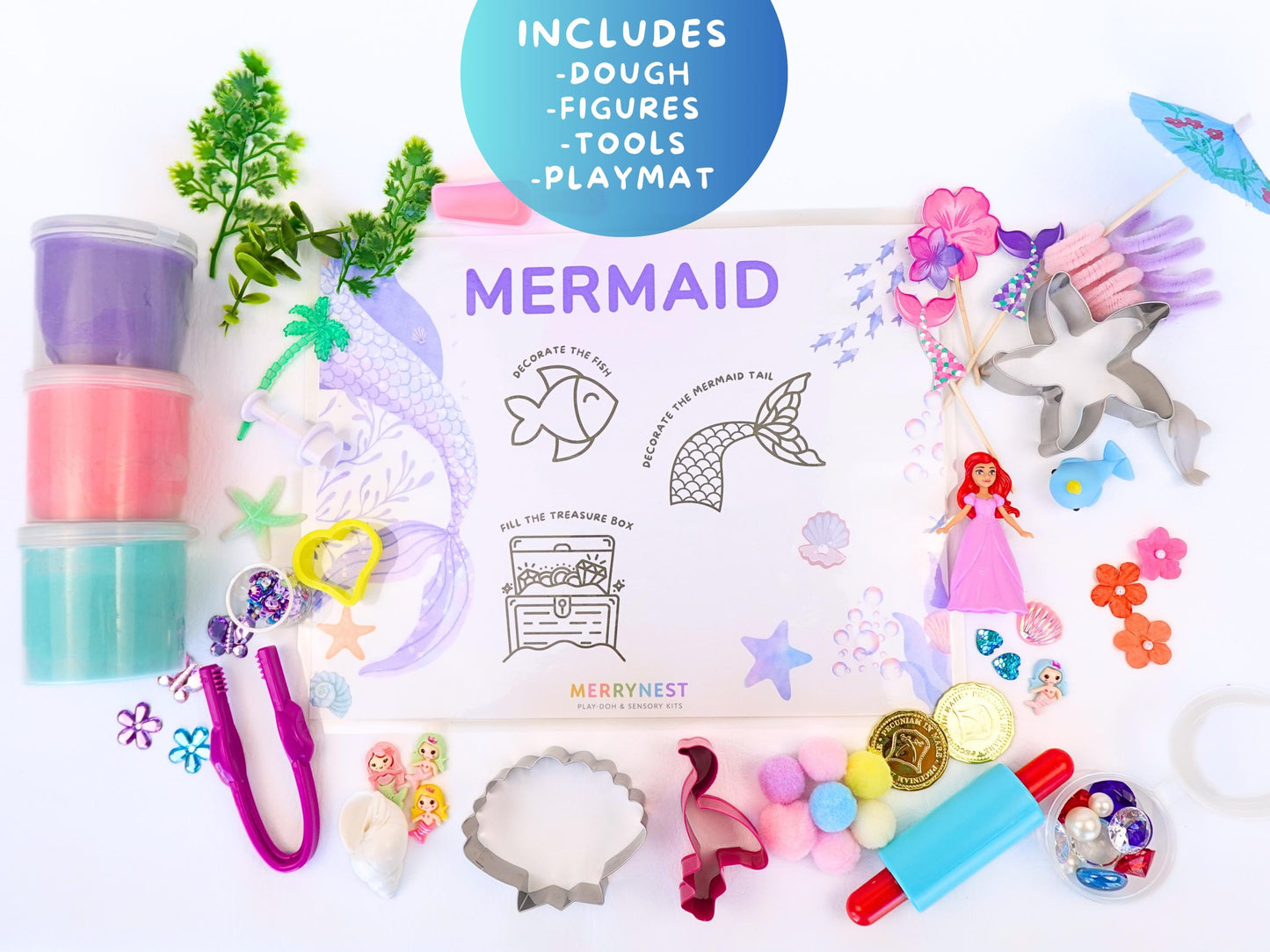Mermaid Playdough Sensory XL Kit