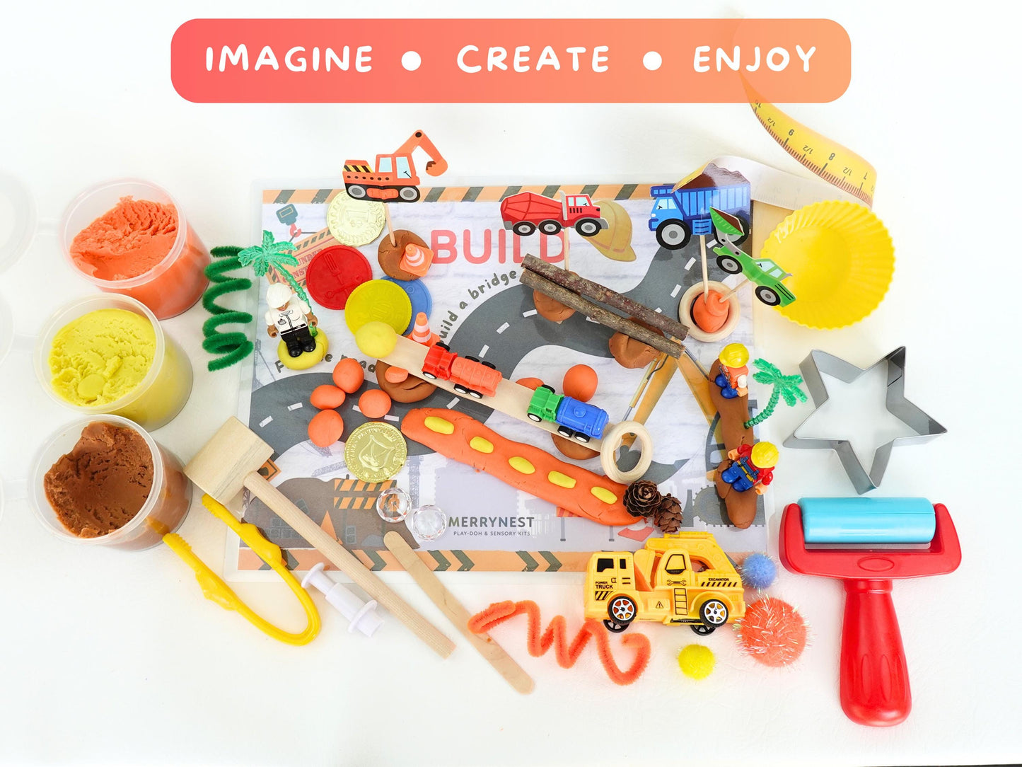Construction Playdough Sensory XL Kit