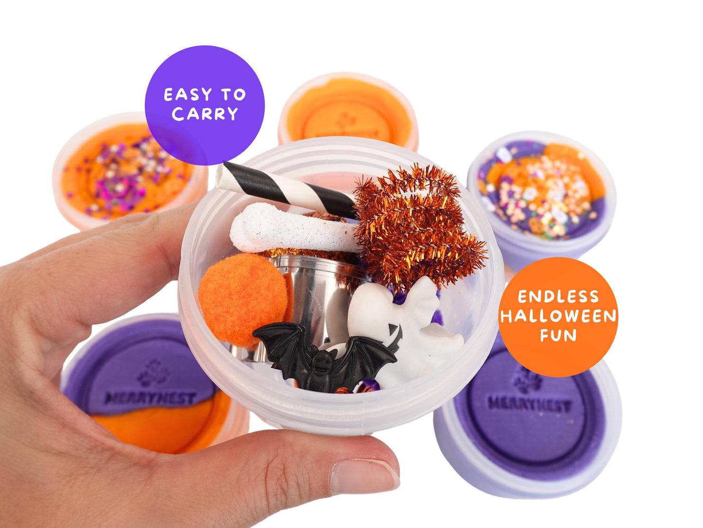 Halloween Boo Play Dough To Go Jar