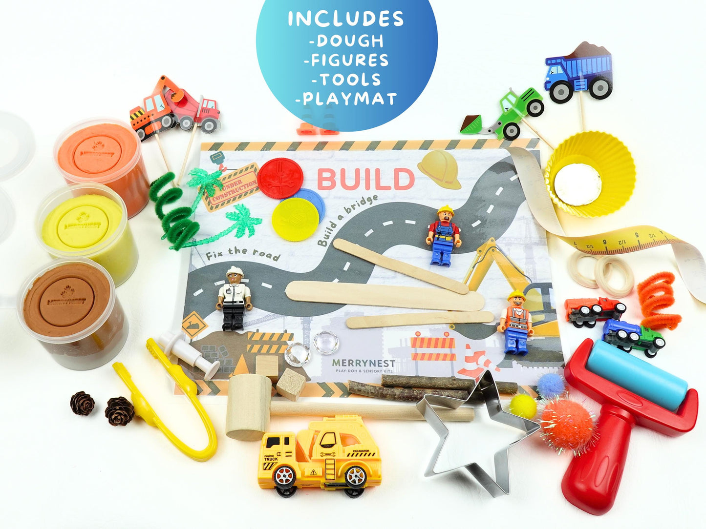 Construction Playdough Sensory XL Kit